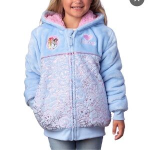 Disney Princess Blue and Pink zip-up plush Hoodie